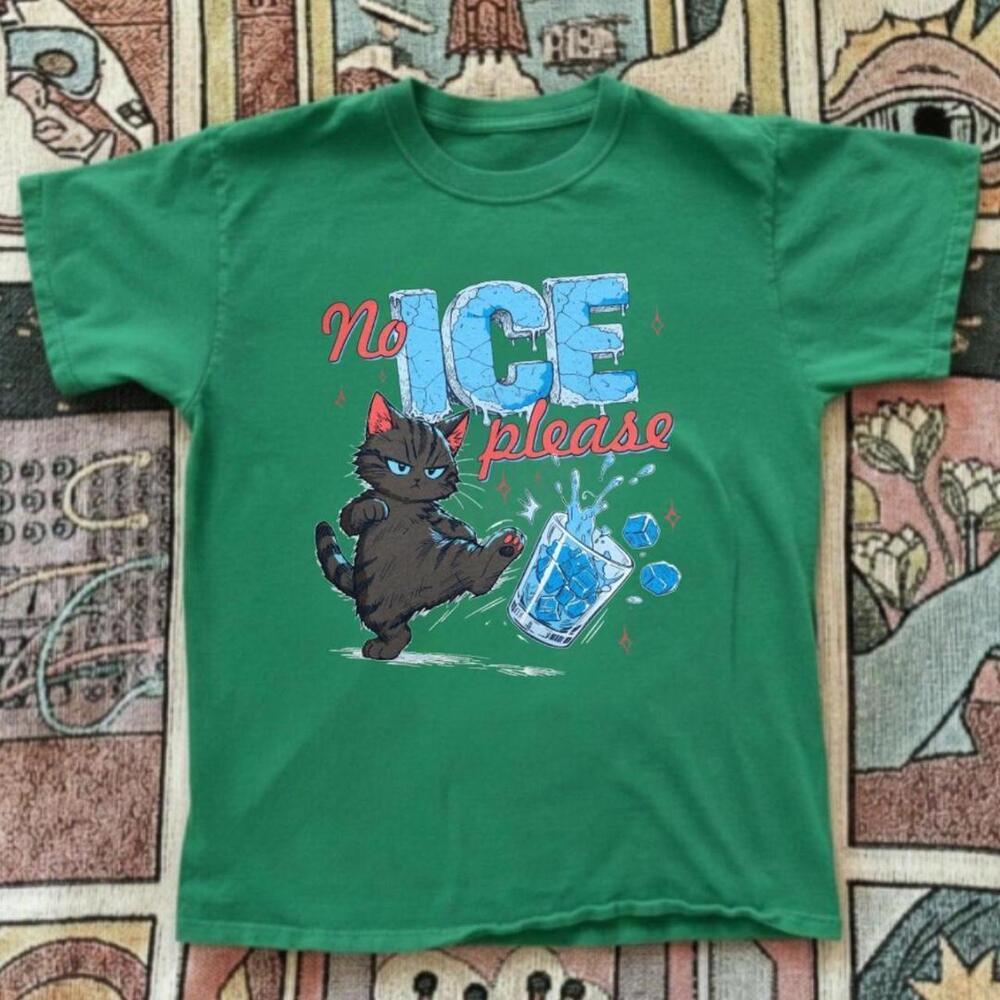 Gildan T Shirt No Ice Please Green Graphic Tee Brand New Gildan